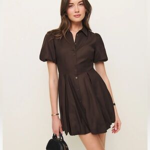 Reformation Mazie Dress Brown - Size 0